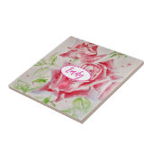 Carreau Rose rose Rose Aquarelle Fleur Floral art (Côté)
