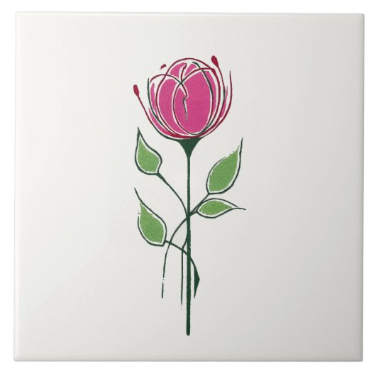Carreau Rose rose simple de style de Glasgow (Devant)