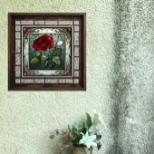 Carreau Rose rouge avec bordure de vigne look