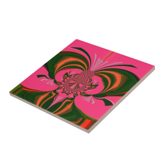 Carreau Rose rouge or vert (Côté)