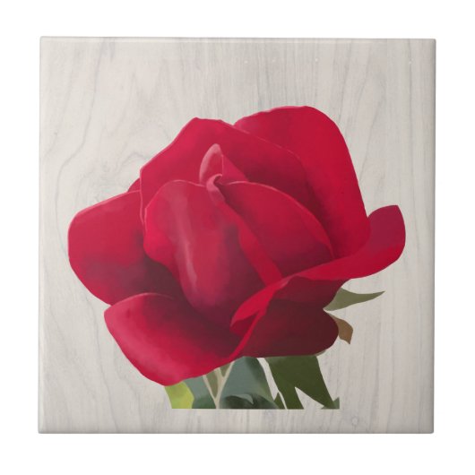 Carreau Rose rouge - Red rose  (Devant)