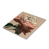 Carreau Rose rouge rubis aux accents blancs (Côté)