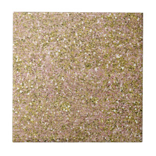 Carreau Rose Royal et Paillettes Dorées Mur ou Sol