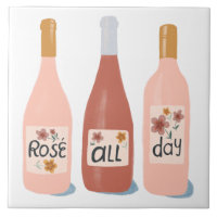 Rose tout le jour amateurs de vin céramique