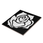 Carreau Rose Tribale Minimaliste Abstraite Blanche et Noir (Côté)