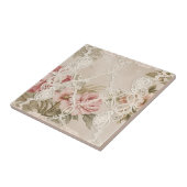 Carreau Rose Vintage Derrière Dentelle (Côté)