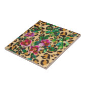 CARREAU ROSE VINTAGE - EMPREINTE DE LÉOPARD (Côté)