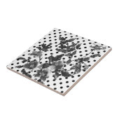 Carreau rose vintage - pois blancs et noirs (Côté)