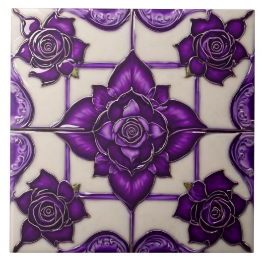 Carreau Rose violet belle collection moderne (Devant)