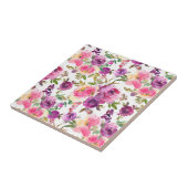 Carreau Rose violet Rose Floral Girly tendance (Côté)