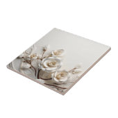 Carreau Roses 3D Blanches Élégantes (Côté)