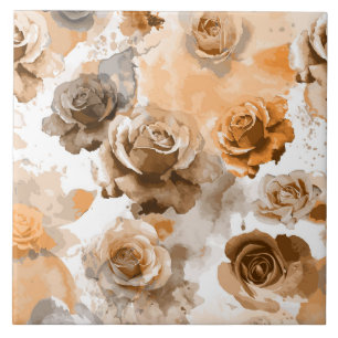 Carreau Roses à l'aquarelle 2