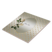 Carreau Roses blanches Coeurs d'or Carrelage en céramique (Côté)