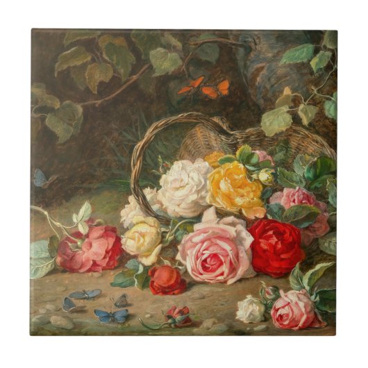 Carreau Roses dans un panier - Josef Neugebauer (Devant)