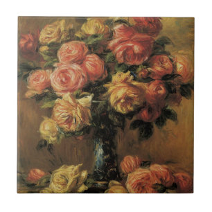 Carreau Roses dans un vase par Pierre Renoir, Beaux-arts v