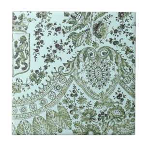 Carreau Roses de dentelle verte