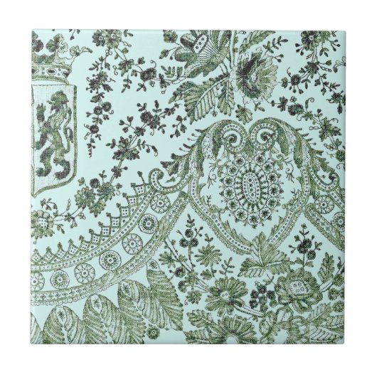 Carreau Roses de dentelle verte (Devant)