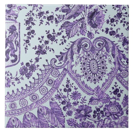 Carreau Roses de dentelle violette (Devant)