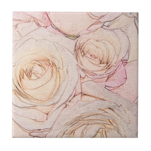 Carreau Roses de pêche (Devant)