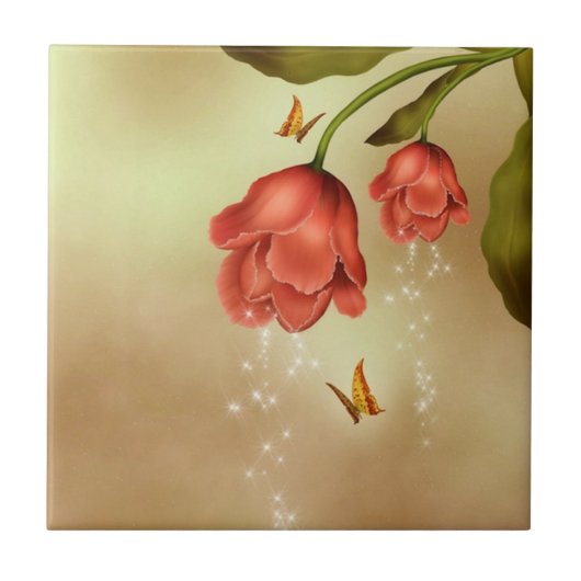 Carreau Roses de scintillement (Devant)