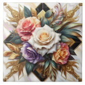 Carreau Roses élégants en design floral complexe (Devant)