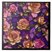 Carreau Roses en verre de qualité Collection Elégante Popu (Devant)