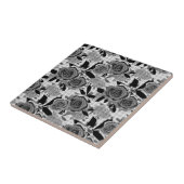 Carreau Roses noirs, rose, noirs et gris (Côté)