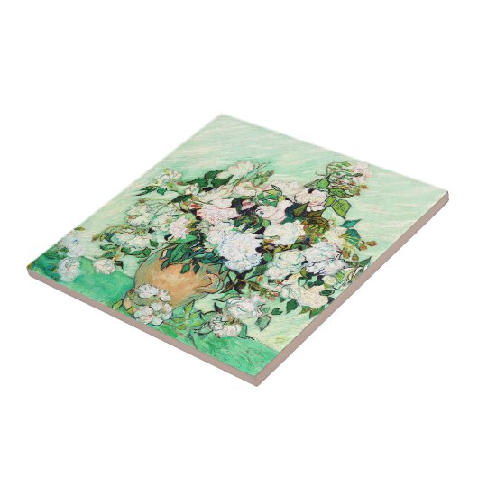 Carreau Roses par Vincent van Gogh (Côté)