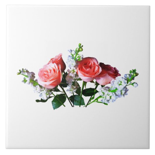 Carreau Roses roses et Snapdragons roses (Devant)