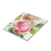 Carreau Roses roses peintes en style Vintage (Côté)