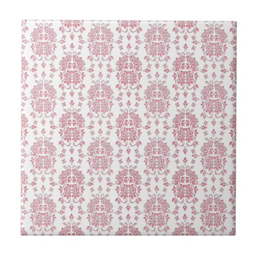 Carreau Roses roses rose style floral Damask motif (Devant)