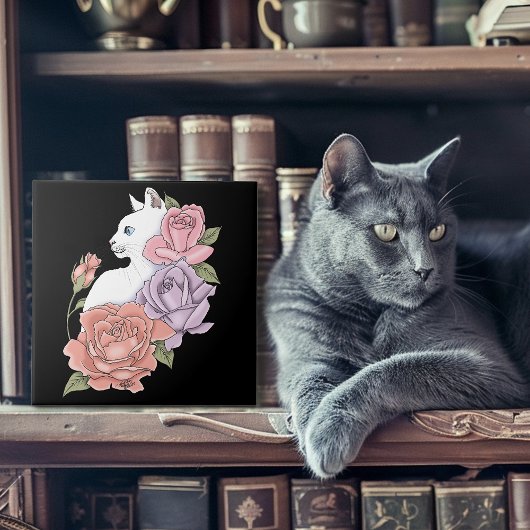 Carreau Roses roses roses blanches Peach Lavender