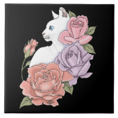 Carreau Roses roses roses blanches Peach Lavender (Devant)