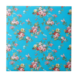 Carreau Roses rouge-rose Girly vintages modernes floraux