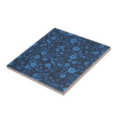 Carreau Roses sauvages en bleu (Côté)
