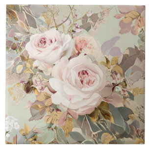 Carreau Roses vintages rose/blanche