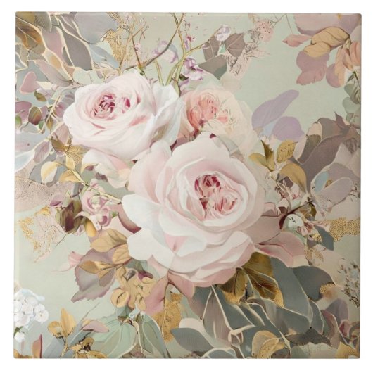 Carreau Roses vintages rose/blanche (Devant)