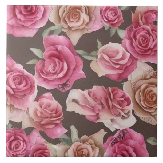 Carreau Roses vintages rose, rouge et blanche (Devant)