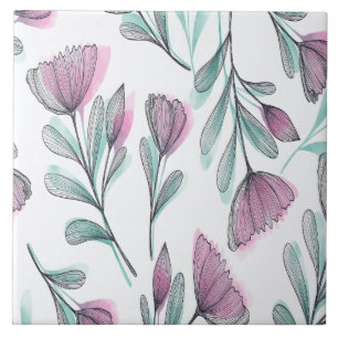 Carreau Roses violettes