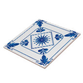 Carreau Rosette méditerranéenne (Bleu Classique) Carrelage (Côté)