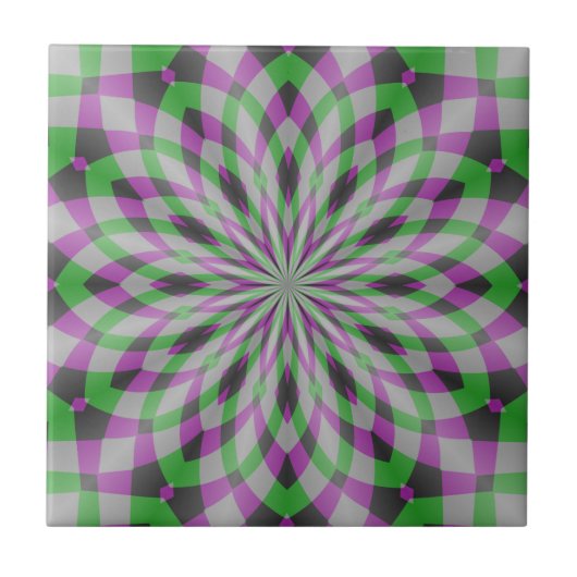 Carreau Rosettes de Noël en violet, vert et noir (Devant)