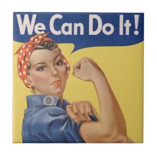 Carreau Rosie la riveteuse patriotique vintage, Nous pouvo