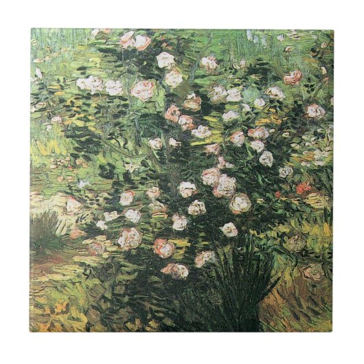 Carreau Rosier en fleurs de Vincent van Gogh (Devant)