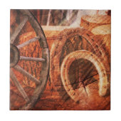 Carreau Roue en Wagon Rustique Horseshoes Style Occidental (Devant)