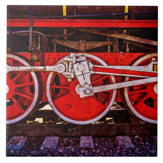 Carreau Roues de train à vapeur vintage (Devant)