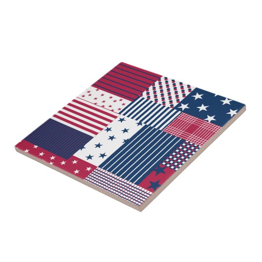 Carreau Rouge, blanc et bleu (Côté)