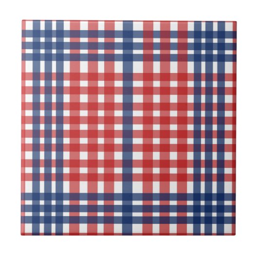 Carreau Rouge blanc et bleu En vichy plaid (Devant)