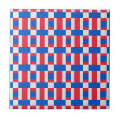 Carreau Rouge Blanc Et Bleu Impression Par Blocs De Couleu (Devant)