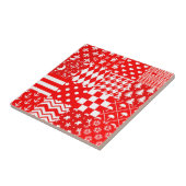 Carreau Rouge blanc Mixte Motif Patchwork Design (Côté)