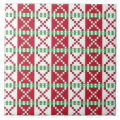 Carreau Rouge, blanc, vert letton Letton Ethnic Folk art (Devant)